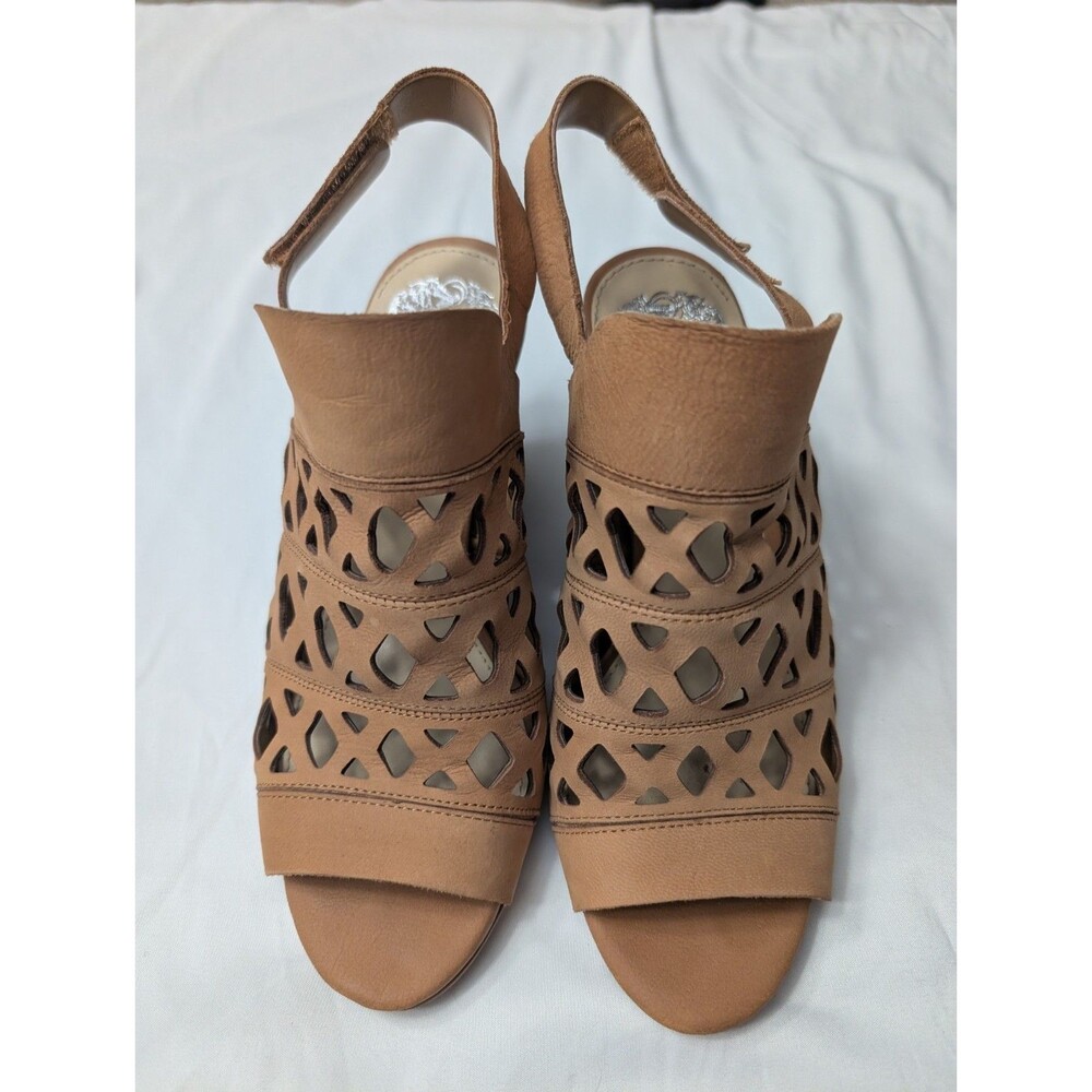 Vince Camuto Deverly High 3" Brown Sling-Back Heels, Size 6
